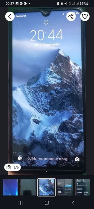 Redmi note 7 sotiladi.singan qirilgan joyi yo'q.