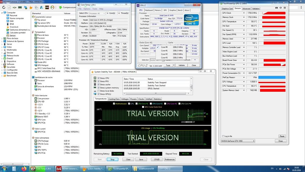 PC Intel I5 3470, 8GB RAM, GTX 1050 OC