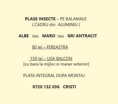 Plase insecte 80 lei