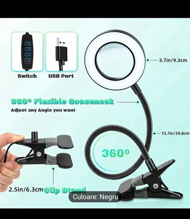 Lupă cu braț flexibil