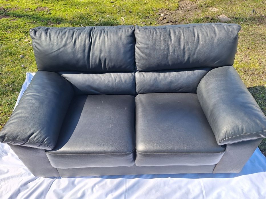 Диван двойка естествена кожа