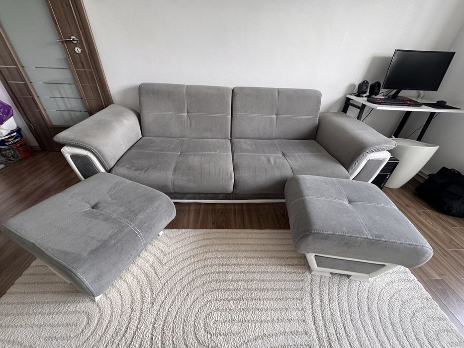 Canapea extensibilă Princess II + 2 tabureți Vellea Home