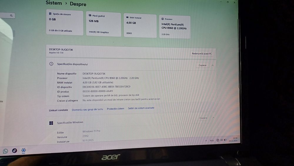 Laptop Acer Windows 11 Pro