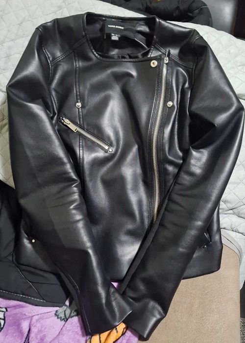 Дамско черно кожено яке Vero moda запазено