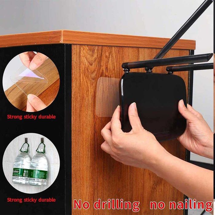 Set 10x Banda dublu adeziva transparenta puternica si rezistenta 6x6cm