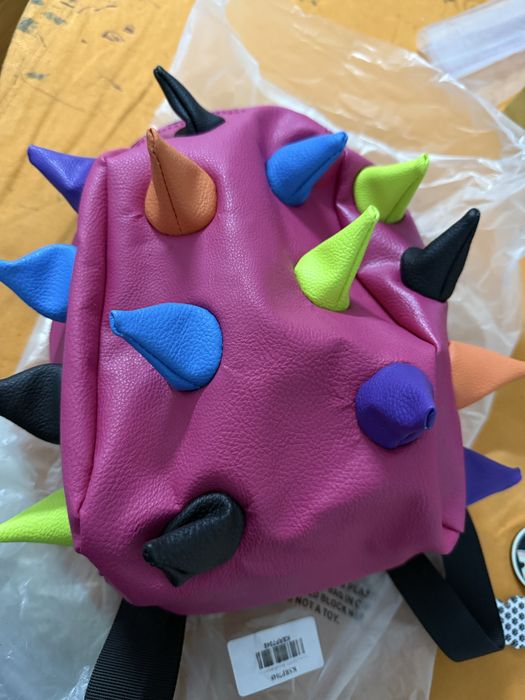 Rucsac Madpax, Mini Spike Abracadabra, roz cu tepi multicolor 30 cm  Nou