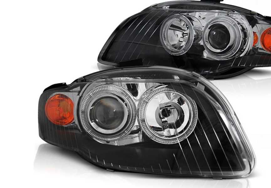 Фарове Ауди А4 Б7 Нови Angle eyes Рингове Audi A4 B7 Черни тъмни