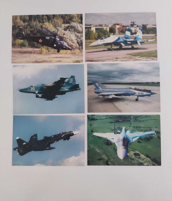 колекция от пощенски картички с хеликоптери и други летателни машини