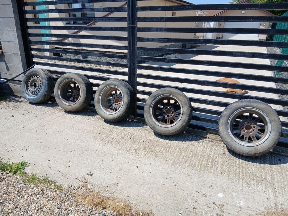 690 lei Set 5 jante aliaj BMW E36 ,rezerva originala ,anvelope in stare buna DOT 2017