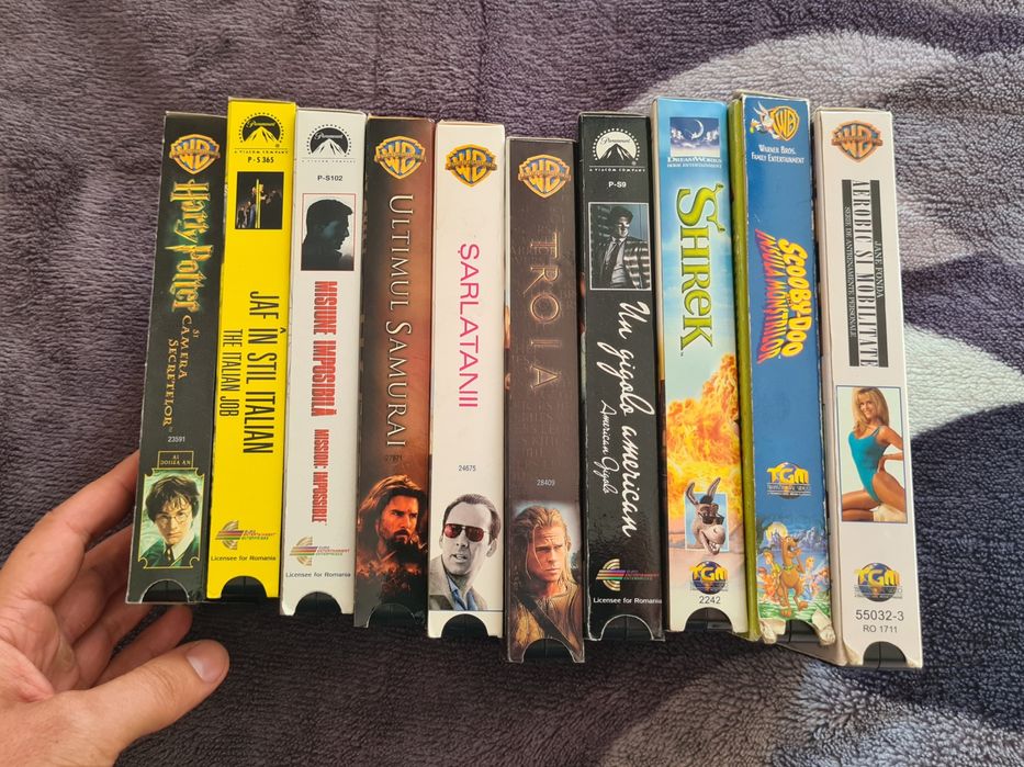 Casete Video VHS Filme Desene Sport Limba Romana Troia Shrek Potter