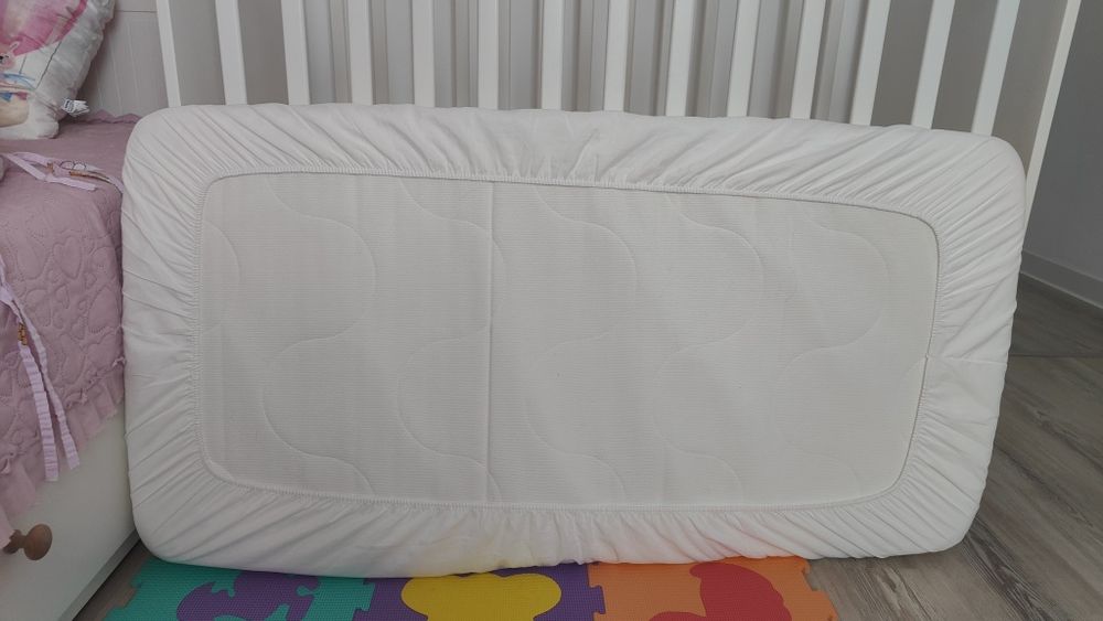 Pat bebelusi cu sertar, alb,  dimensiune60x120 cm