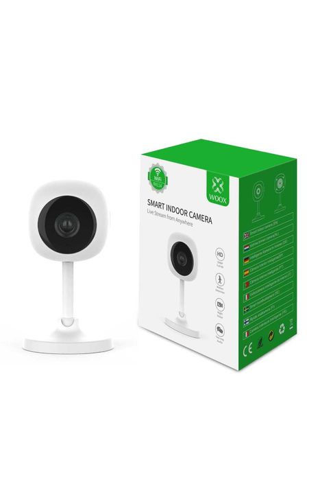 Смарт камера Woox R4114, Wi-Fi, Вътрешна, Full HD, Бяла