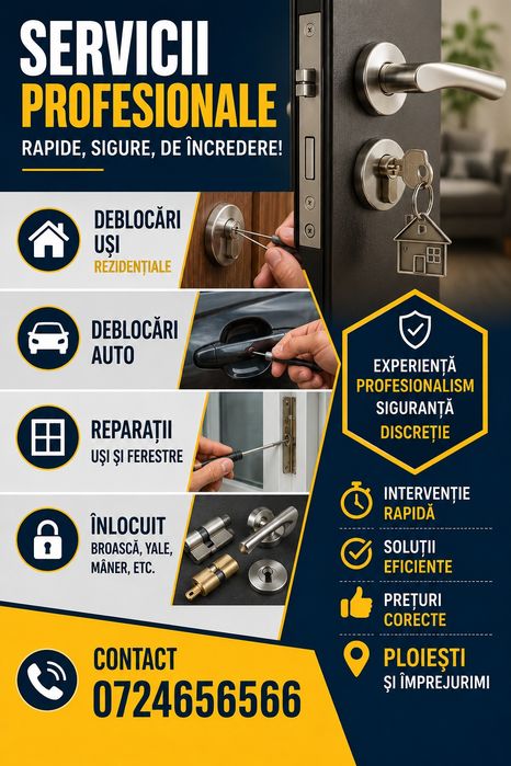 Deblocari usi rezidentiale si autoturisme. Montaj Smartlock, etc