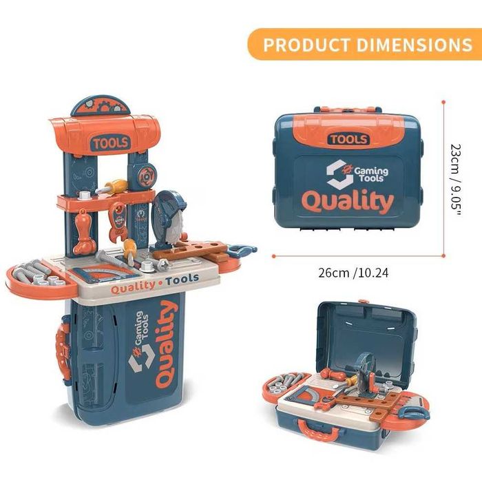 Set trusa scule cu 34 piese si cutie de depozitare tip servieta +3 ani