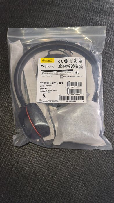 Casti Jabra Evolve 20 Stereo, telecomanda pe fir, USB