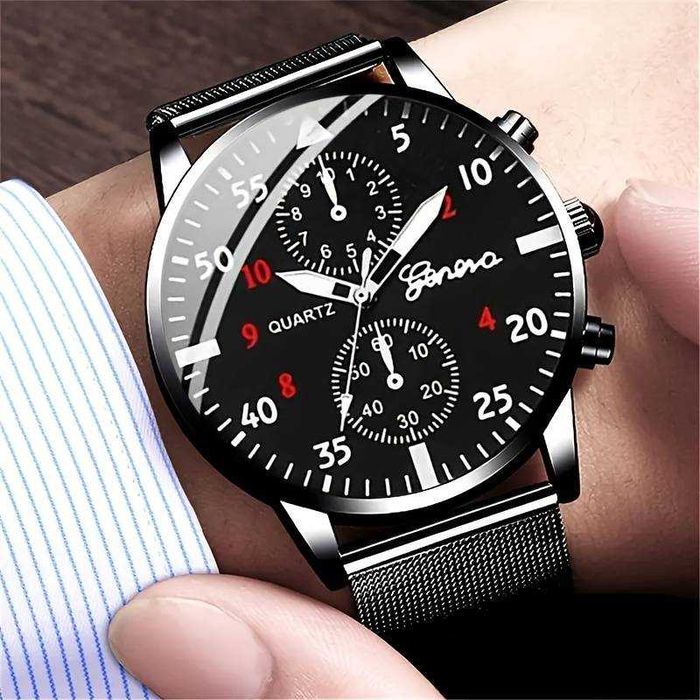 Ceas Cu Cuarț Pentru Bărbați-Femei, Calendar Luminos, Rezistent La Apă