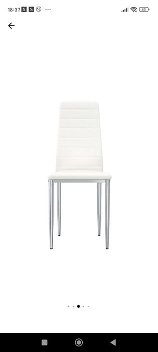 Бял стол еко кожа 6 броя