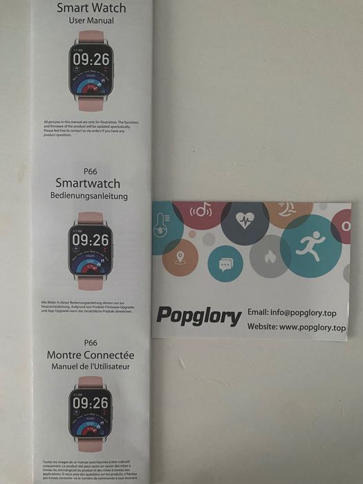 Мъжки смарт часовник Popglory; 1,85 дисплей, съвместим с iOS и Android
