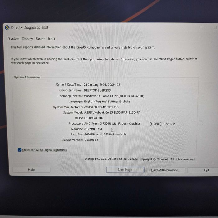 Laptop Asus Vivobook Ryzen 3 7320U 8GB 512GB SSD Zeus Amanet Militari