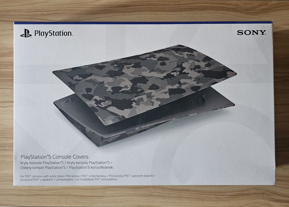 Нови запечатани камуфлажни панели / капаци за конзола ПлейСтейшън 5 PlayStation 5 PS5 fat plates Grey Camo