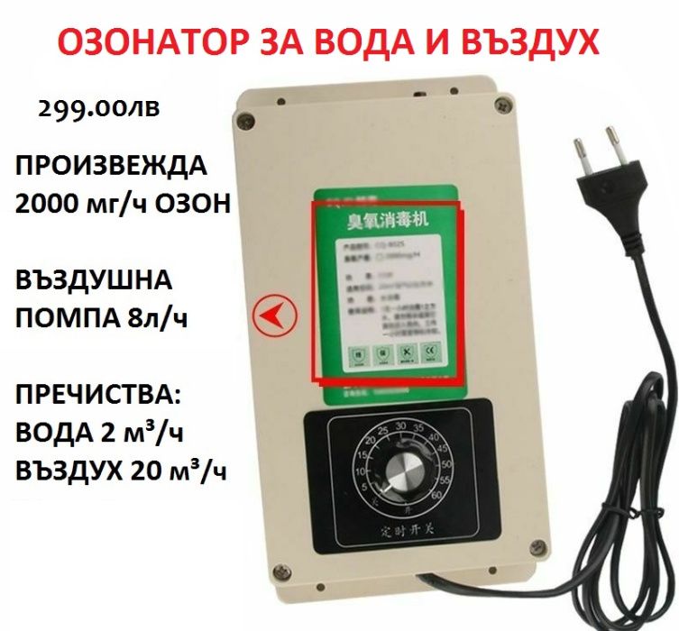 Оборудване за ОЗОНОВА ДЕЗИНФЕКЦИЯ и Стерилизация