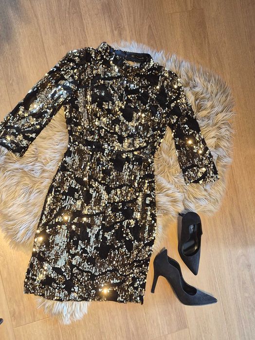 Коктейлна рокля ZARA s, подарък токчета 37 н