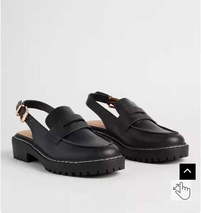 TORRID. Американские чёрные лоферы-сандалии. По стельке - 26 см