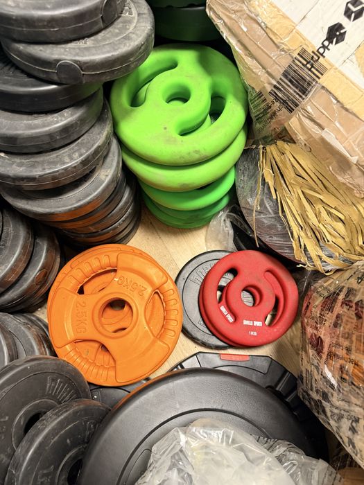 Discuri gantere si haltere de la 1.25 la 30 kg fier si fier cauciucat pret 10 lei kg