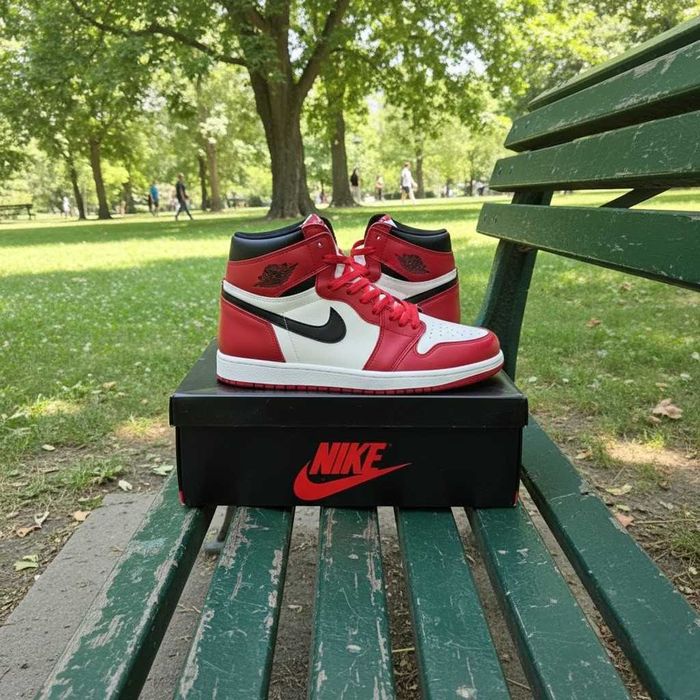 Adidasi Nike Jordan 1 High Chicago Red - Adidasi Fete Baieti