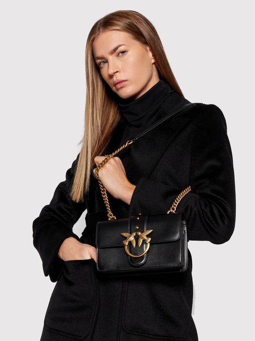 Чисто нова Чанта и колан Pinko Love Mini Icon в черен цвят