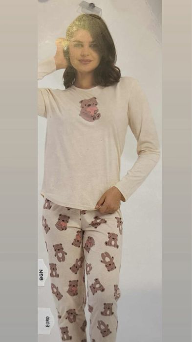 Пижама с мече -дълго долнище и дълъг ръкав