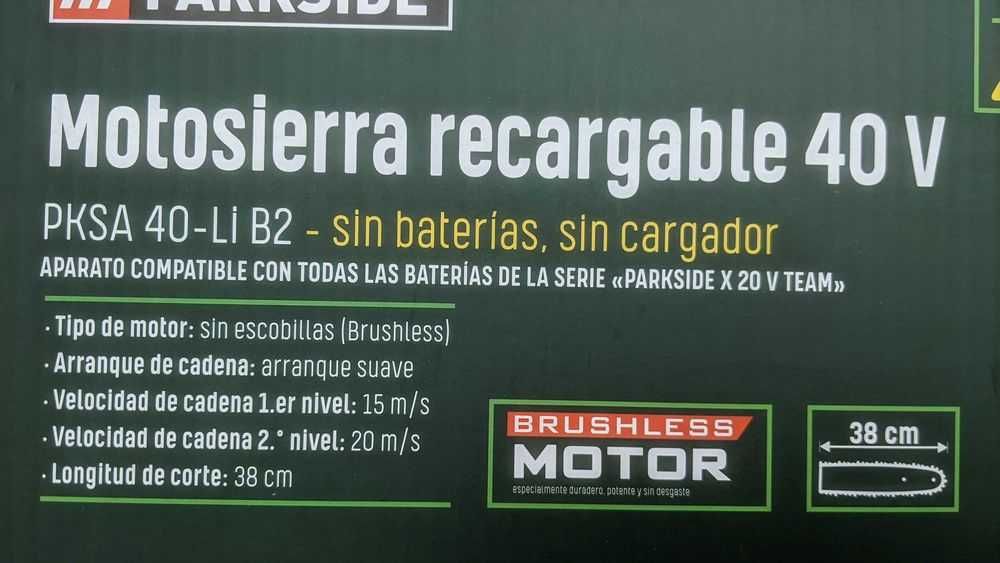 40V Безчеткова Резачка Parkside Верижен Трион Парксайд Чисто нов