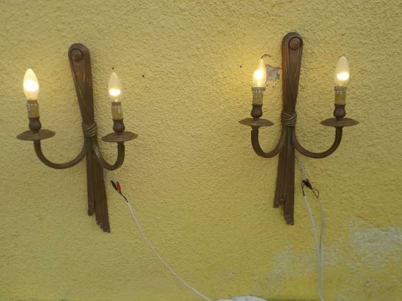 Aplica cu doua brate din cupru ArtDeco din cupru