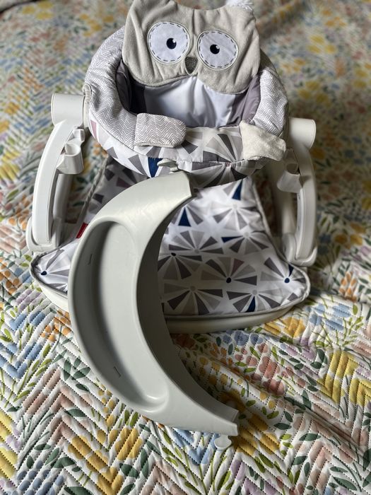 Столче за хранене Fisher Price set me up floor seat with owl