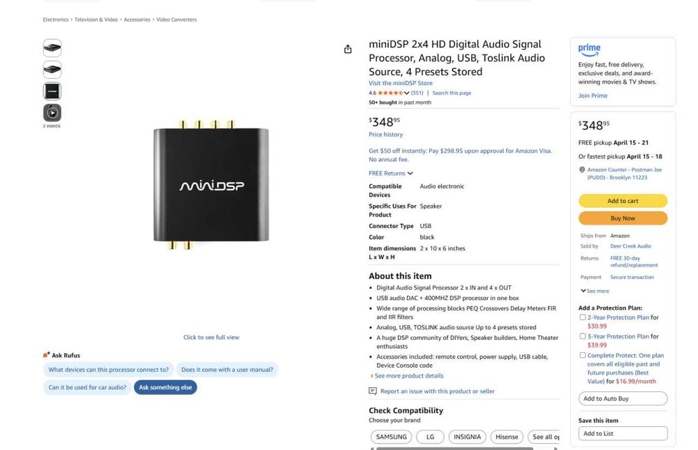 miniDSP 2x4 HD (как новый, полный комплект)