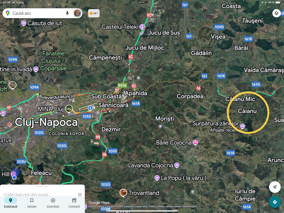 Teren intravilan Caianu 1400 mp panorama deosebita