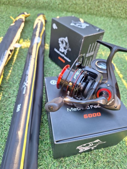 Set 2 Lansete Feeder Pro FL Falcons 3,9m 60-180 grame + FL METHOD Feed