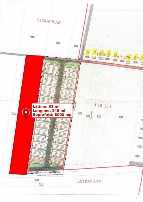 Teren dezvoltare rezidentiala-limita intravilan-PUZ in curs-zona Eden, Sura Mica