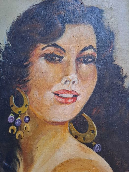 tablou pictura pe panza 72/63 cm semnat Isepp datat 1971