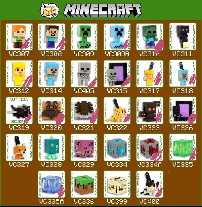 Обменяю фигурки из киндер minecraft