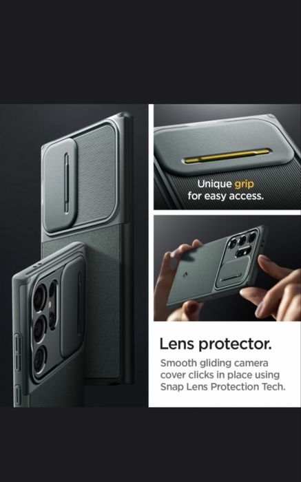 Husa Spigen OPTIK ARMOR  NEAGRĂ pentru samsung s25 ULTRA
