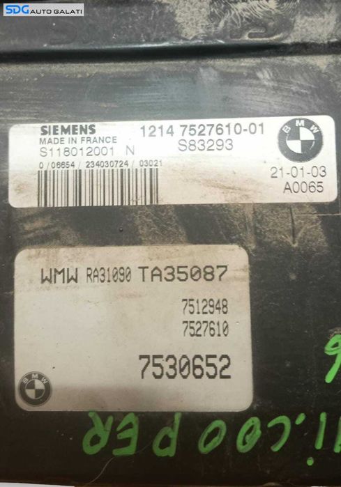 Kit Pornire ECU Calculator Motor Contact cu Cheie si Coloana Volan Directie Mini Cooper 1.6 i Benzina 2003 2001 - 2006 Cod 61356905666 6905666 1214752761001 7527610 7530652 [M9959]