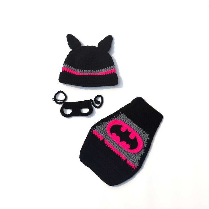 Costum crosetat bebelusi Batman/Superman/Ironman- botez sedinte foto