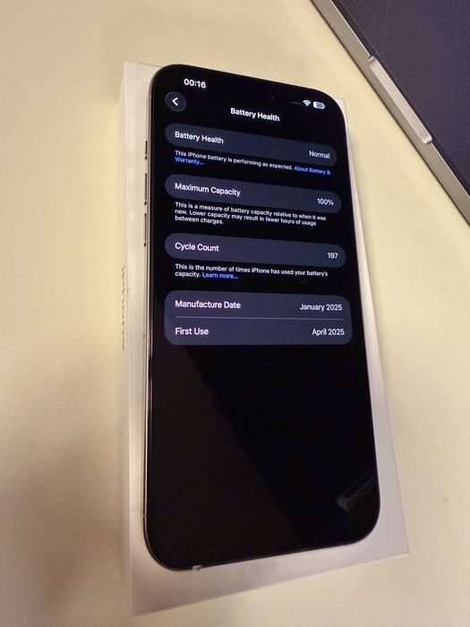 iPhone 16 Pro Max 1TB Natural Titanium- ca nou, garantie Apple 04.2026