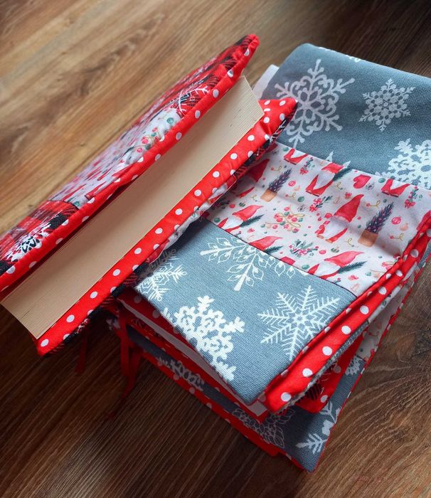 Коледни дрешки за книги/ Подвързия за книга/ Текстилна подвързия