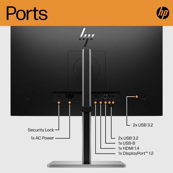 Монитор HP E24 G5 – Нов с 12 месеца гаранция, ярка Full HD картина