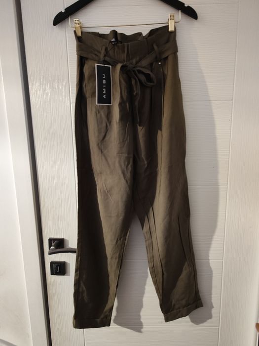Pantaloni Amisu office kaki noi mărimea S/M