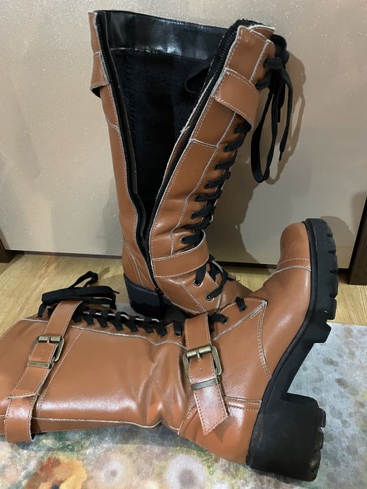 Cizme piele imblanite