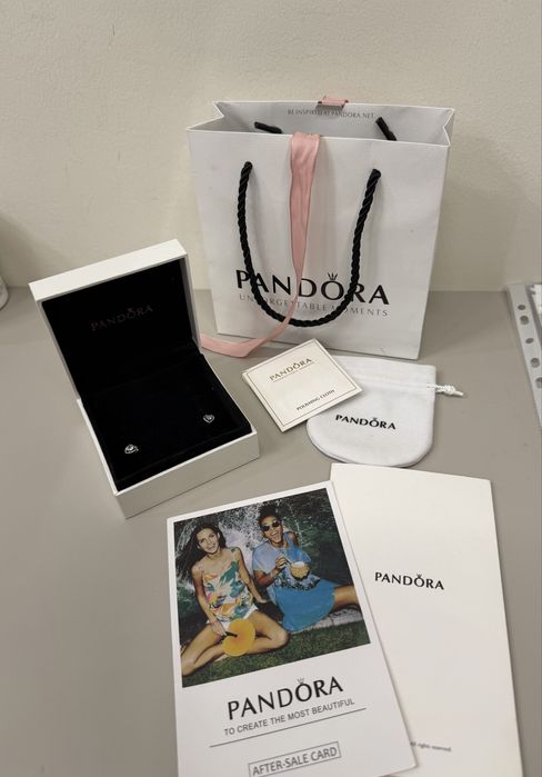 PANDORA,сережки серебро
