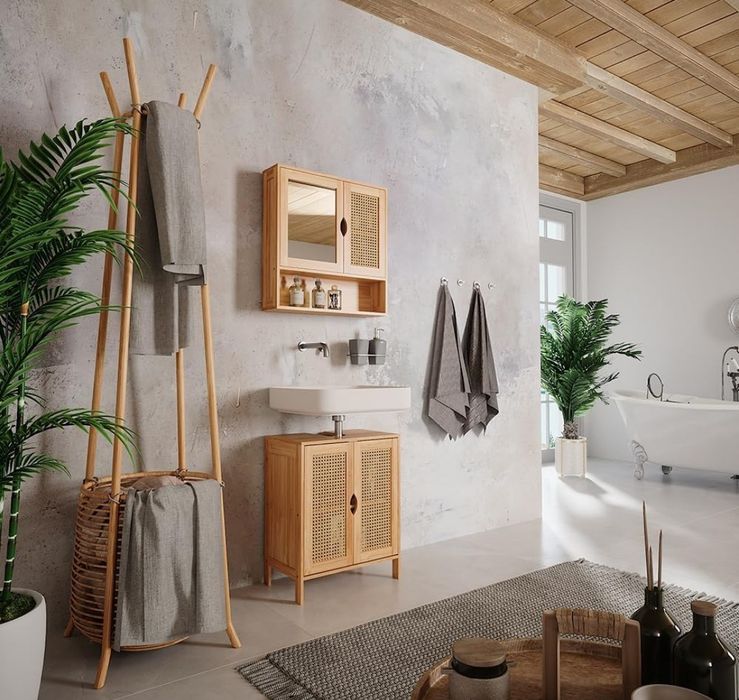 Шкаф за подмивка - ратан и бамбук 7484